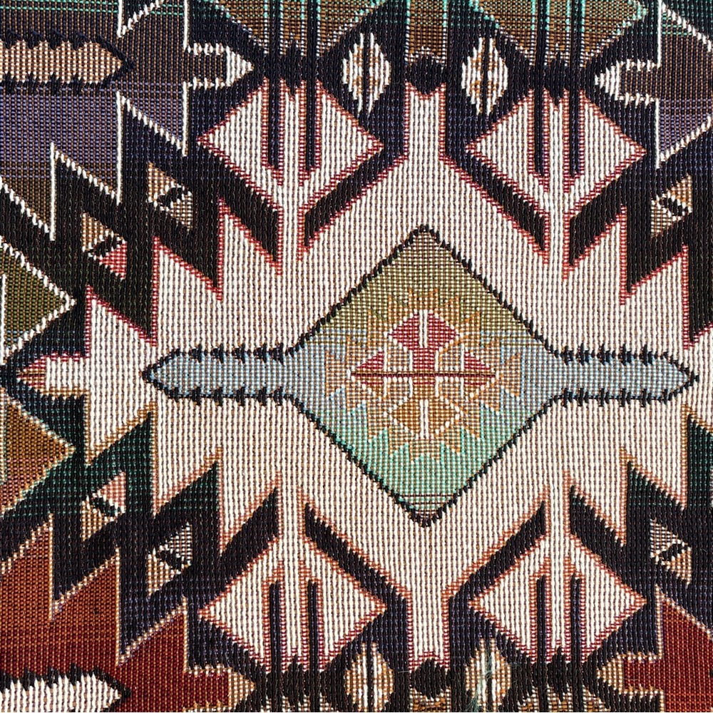 Handmade vintage fabric southwestern print tapestry top - Picture 4 of 4
